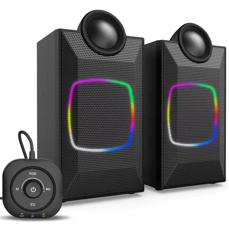 Fivtek Computer Speakers, Dynamic RGB Desktop Speakers, 32W HiFi Stereo