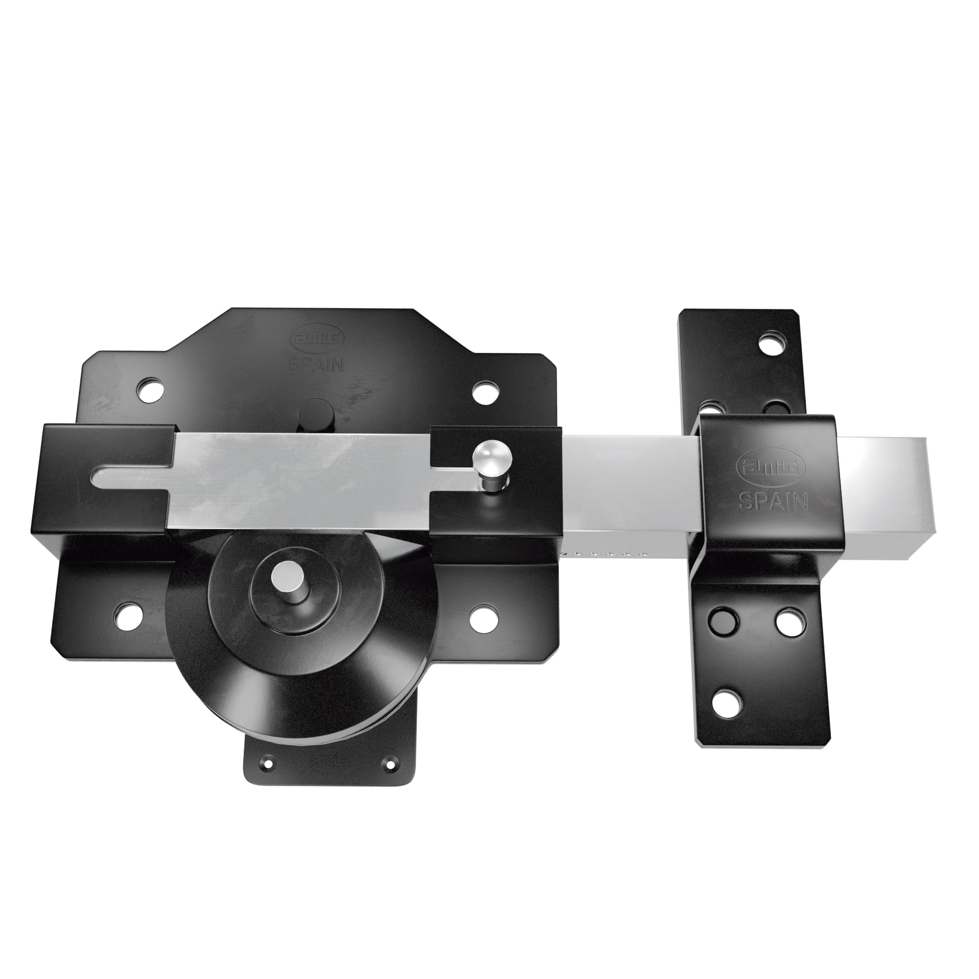 Amig - Security Deadbolt Lock | Overlap Latch with Round Cylinder | Anti-Drill & Anti-Bump Protection | Ideal for Front Doors and Rooms | Steel Construction | Black/White, 88 x 153 mm