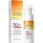 Mineral Sunscreen SPF 50 with Vitamin C, Pack of 2 | Broad Spectrum UVA/UVB Protection, Hydrating Face Sunscreen with Pump, Non-Nano &amp; Reef-Friendly Formula for All Skin Types