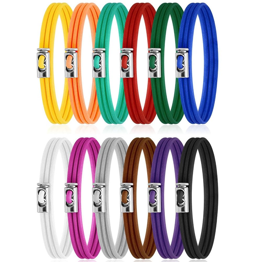 Arivend Set of 12 Trash Can Rubber Bands Adjustable Colorful Garbage Can Bands Cord Fits 8-33 Gallon Multifunction Garbage Bag