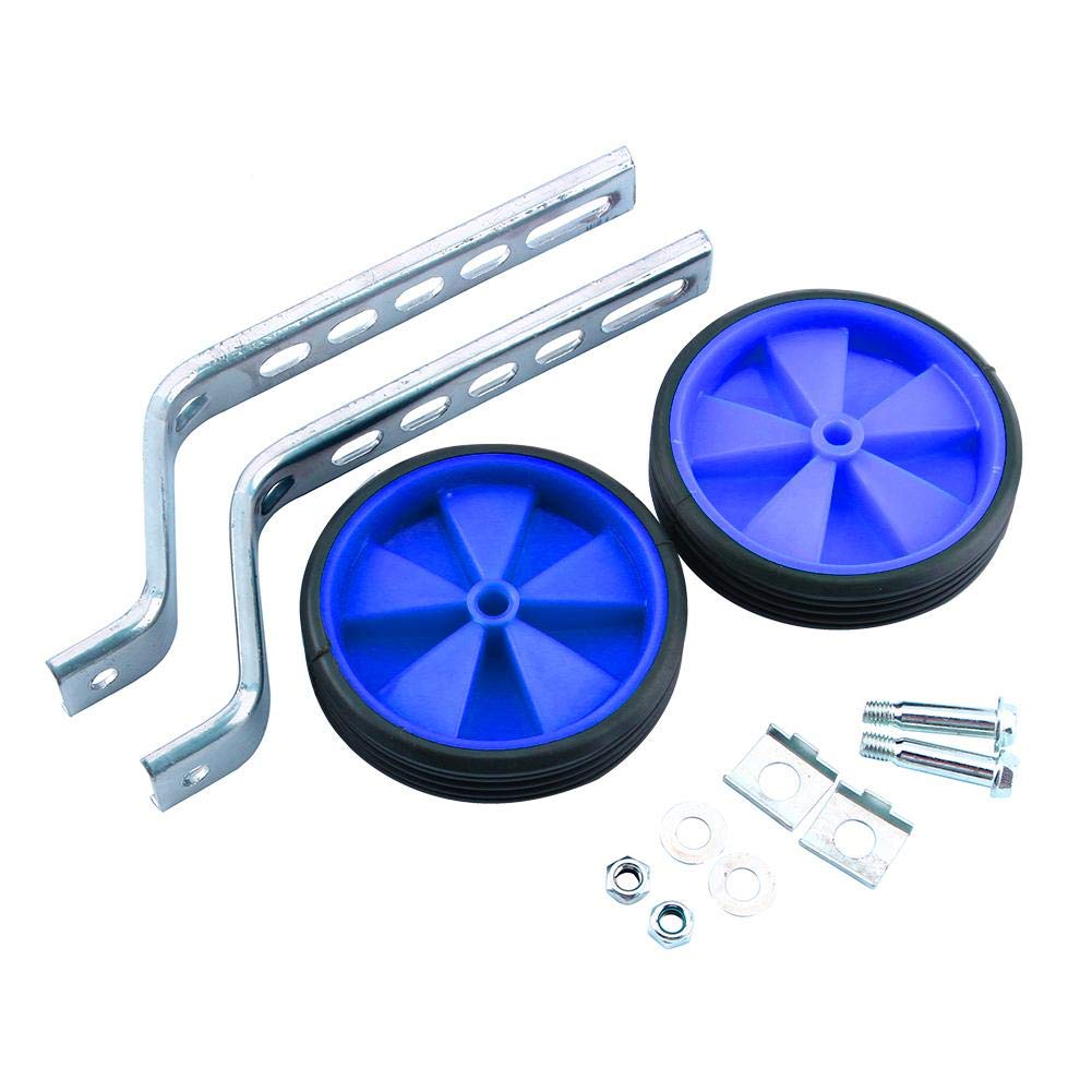 Ejoyous Kids Bicycle Stabilisers - Adjustable Universal Training Wheels for Beginner, Balance Auxilia Riding Training Wheels Mounted Kit (1 Pair, Blue)