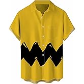 YBHUO Bowling Shirts for Men Hawaiian Printed Short Sleeve Casual Button Down Beach Shirts