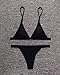 X-HERR Women's Wide Band Triangle Top Cheeky Bottom Bikini Swimsuits (Black,X-Large)