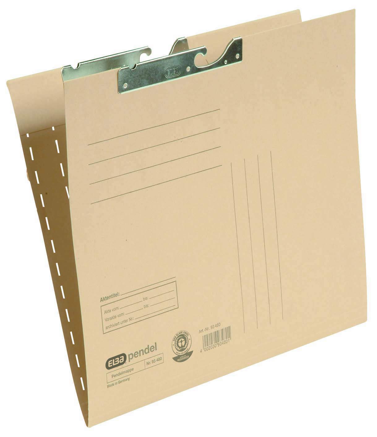 Elba 93480 Pendulum Workbook, Natron Cardboard, RC, 230 G/Qm, Laterally Open, Punch Location Slit, for 330 A4-Sheets, 50-He Pack, Natural Brown