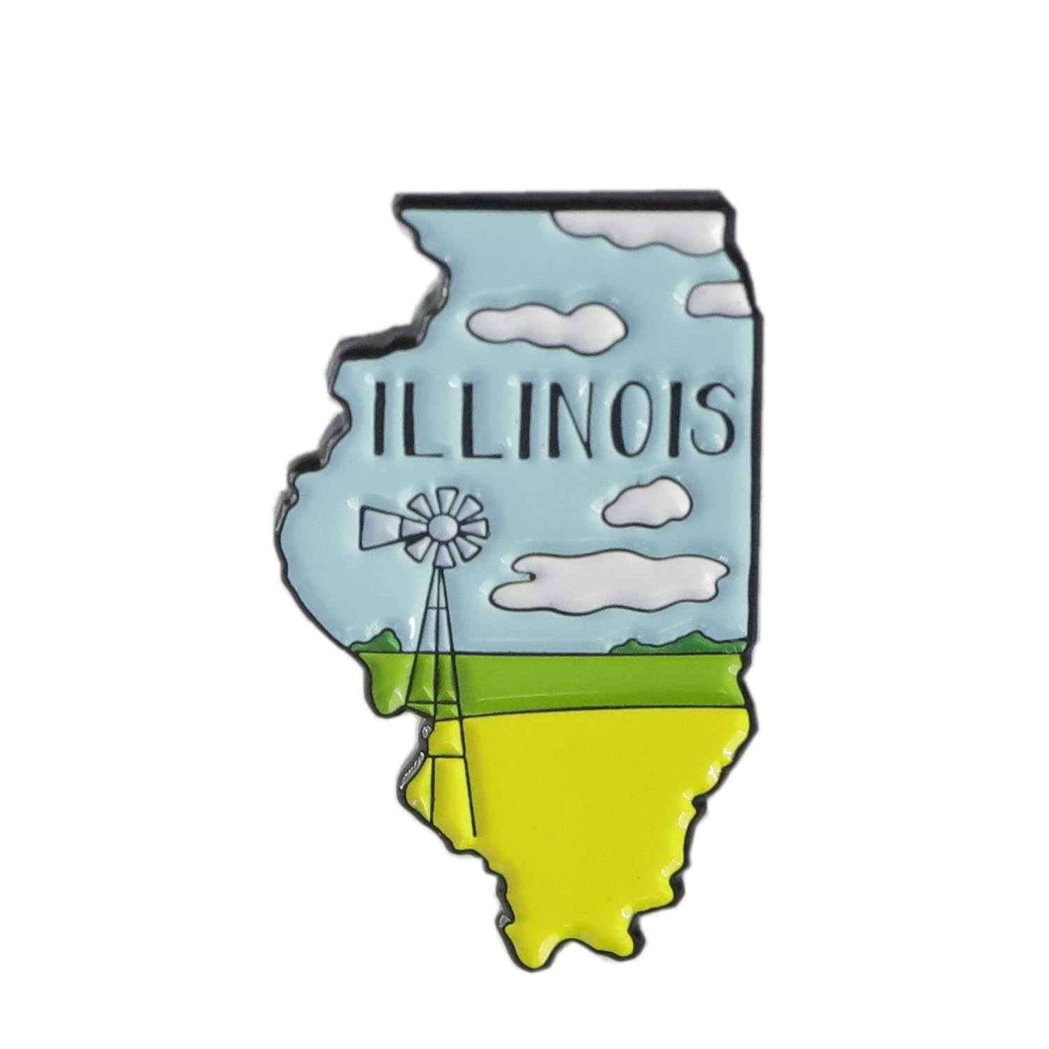 Buy Illinois Prairie Edition State Shape of Illinois Enamel Lapel Pin