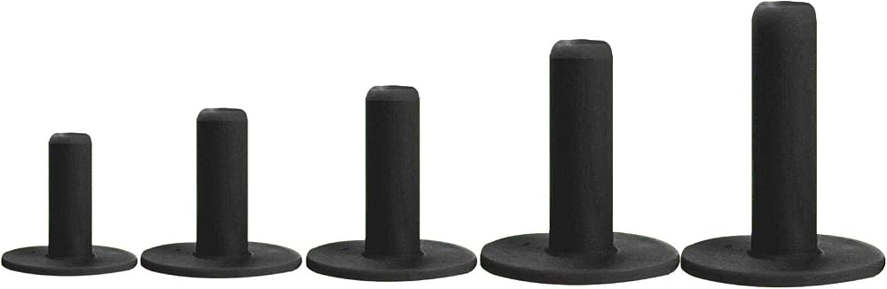 FINGER TEN Golf Rubber Tees 5 Pack Mixed Sizes Driving Range Mats Black