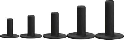 FINGER TEN Golf Rubber Tees 5 Pack Mixed Sizes Driving Range Mats Black