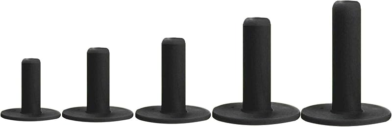 FINGER TEN Golf Rubber Tees 5 Pack Mixed Sizes Driving Range Mats Black