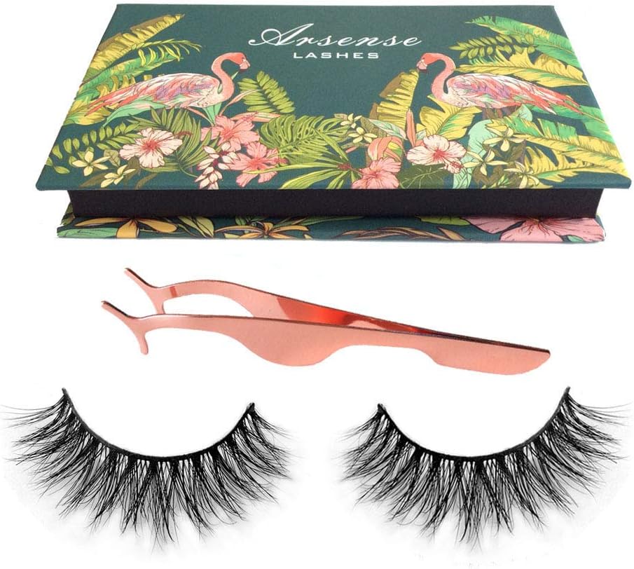 3D Mink Fur Hand-made Dramatic Thick Crisscross Siberian Mink False Eyelashes for Makeup Deluxe Black Fluffy Long Soft Reusable + Useful Lashes Clip