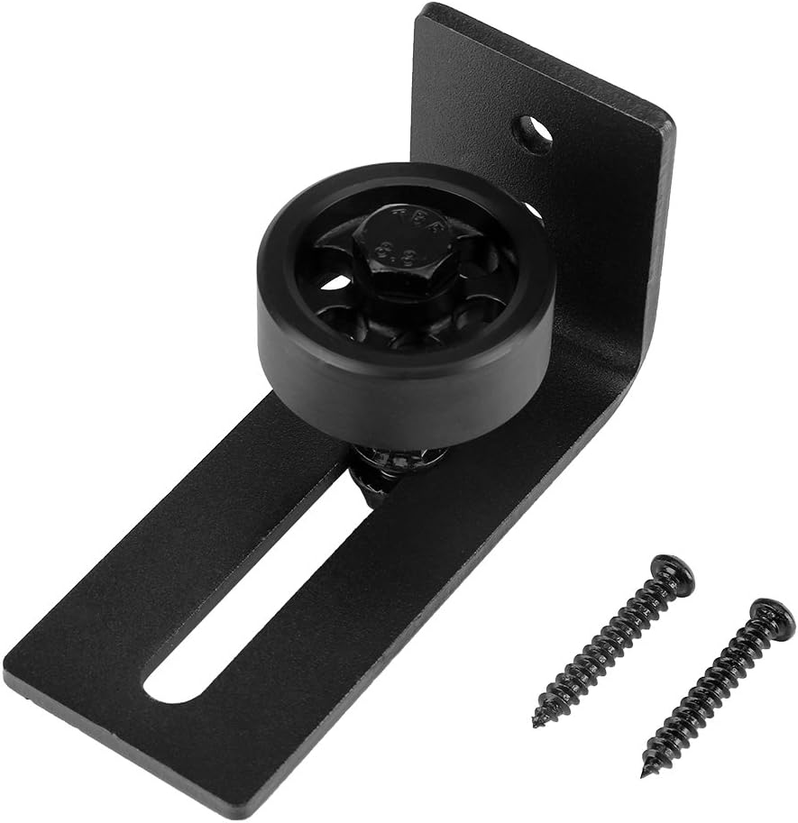 Sliding Barn Door, Carbon Steel Adjustable Wall Roller Guide Floor Guiding Stay Roller Set for Black Bottom of Barn Door Hardware