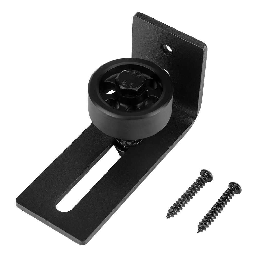 Sliding Barn Door, Carbon Steel Adjustable Wall Roller Guide Floor Guiding Stay Roller Set for Black Bottom of Barn Door Hardware