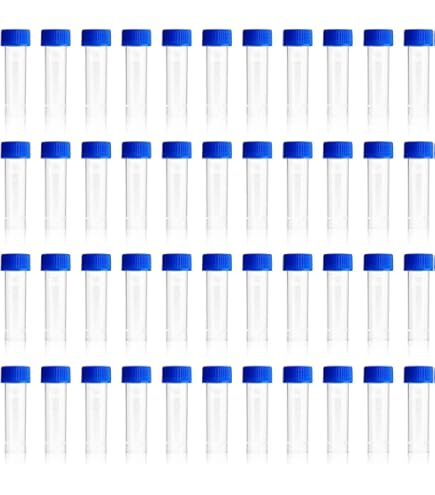 50 Pieces Clear Plastic Test Tubes 12 By 100 Mm Wi Push Caps 1