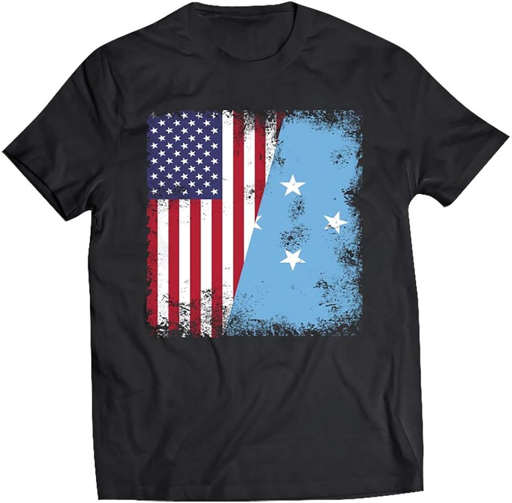 Half Micronesian Flag Vintage Micronesia USA Gift T Shirt for Men Women: Amazon.ca: Clothing 