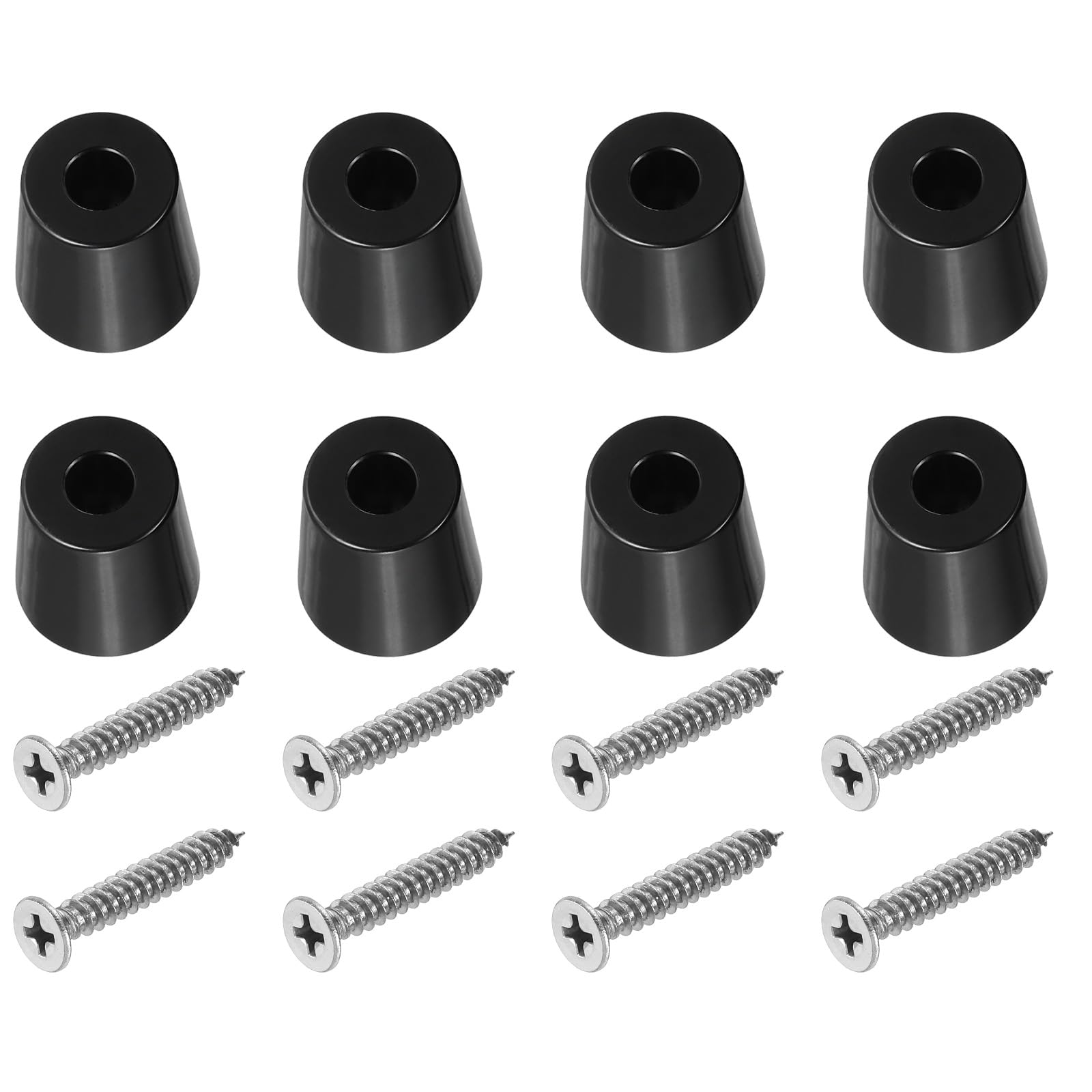 PATIKIL Cutting Board Feet, 8 Pack Round Rubber Feet Bumpers Non Slip Bumper Pads with Stainless Steel Screws for Furniture Chairs Desks Electronics (0.23"Wx1.1"H)
