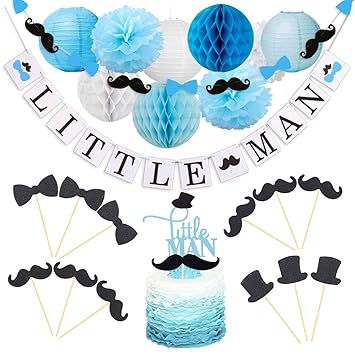 Kreatwow Little Man Baby Shower Decorations Little Man Cake Topper