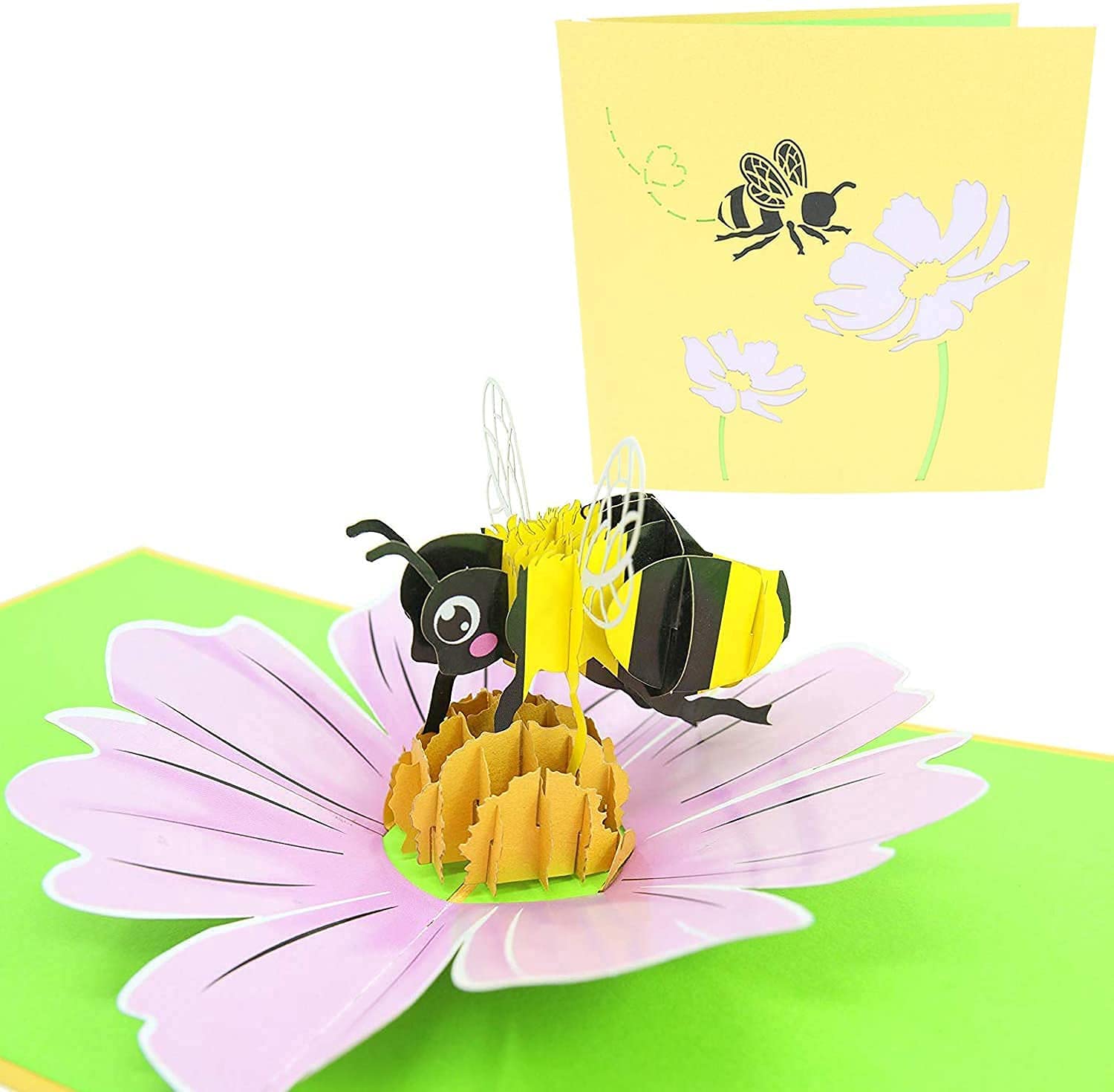 PopLife® Honey Bee 3D Pop Up Mother’s Day Card - Gardener’s Birthday, Happy Anniversary, Valentine's Day, Congratulations, Get Well Soon - for Wife, Mom, Grandma, Friend, Daughter, Sister