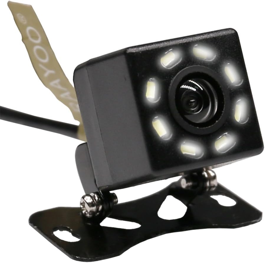 Rear View Camera,RAAYOO L005 Waterproof 8 LED Night Vision Wide Angle HD CMOS Car Reverse Parking Camera,NTSC TV System,Built-in Distance Scale Line