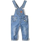 KIDSCOOL SPACE Little Girl Boy Jean Overalls,Toddler Ripped Denim Overall Pants