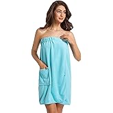MiYODOS Womens Towel Wrap Bath Robe Lightweight Spa Body Wrap Shower Adjustable Snap Closure Bathrobe