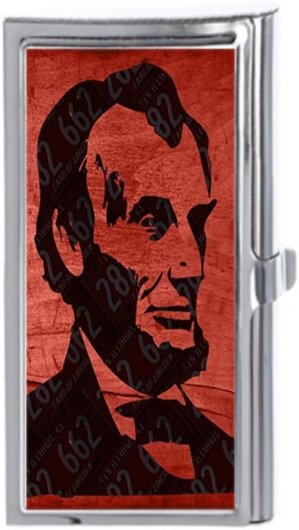 Abraham Lincoln License Plate Art Unique Fashion Business Name Card Holder Stainless Steel Case