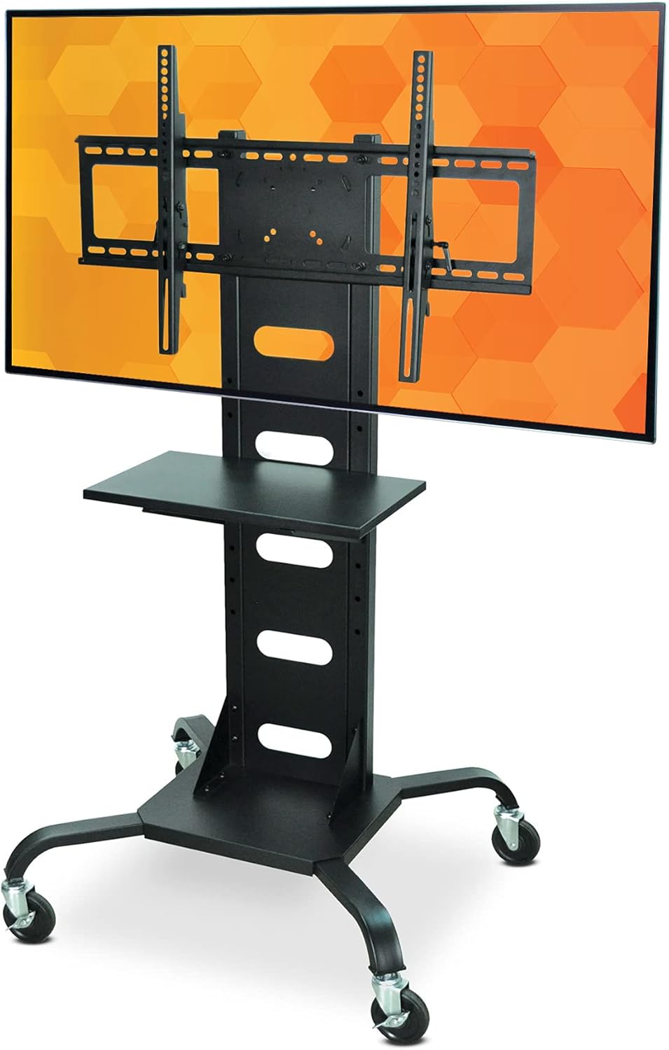 Line Leader Heavy Duty TV Stand | Mobile Television Cart with Locking Wheels & Storage Shelf | Tilting VESA Mount - Supports LCD & LED Flat Screen TVs from 37 Inches to 60 Inches : Electronics