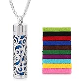 LUWELLEVER Stainless Steel Hollow Vertical Bar Air Freshener Perfume Oil Diffuser Locket Charm Jewelry Pendant Necklace For W