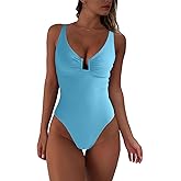 fatty tiger Womens One Piece Swimsuits Tummy Control U Wire Bathing Suit Ruched Push Up Swimwear High Cut Monokini