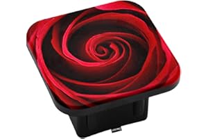 Swono Red Rose Car Towing Hitch Covers Blossom Red Rose Square Trailer Hitch Cover 2 Inch, Flowers Rose Rear Receiver Hitch Covers Soft Rubber Hitch Cover for Trucks SUVs Jeeps