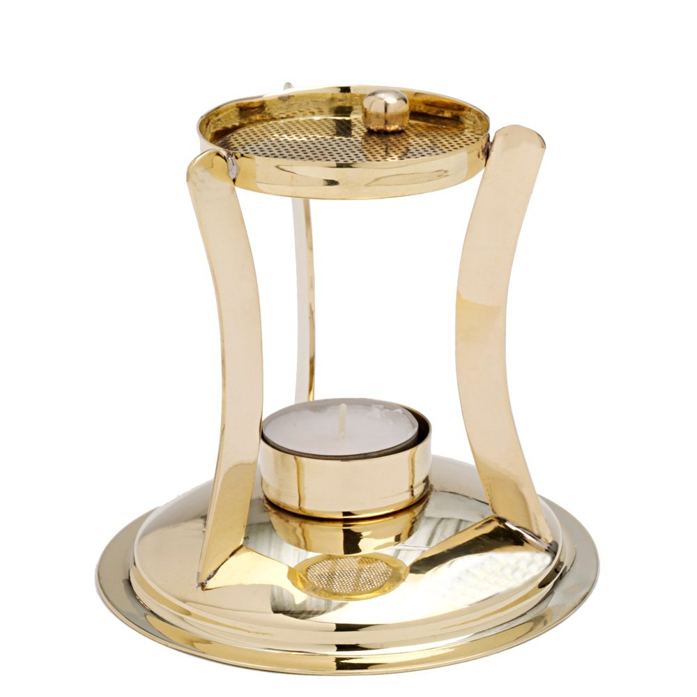 NKlaus Incense Stove Strainer light intensive Tealight Incense Stand Brass gold 7581