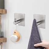 Ibergrif 4 Pack Self Adhesive Hooks Heavy Duty No Drill Towel Bathroom Kitchen view 7