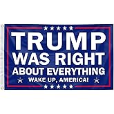 Generic 3x5 Feet Trump Was Right About Everything Flag 2024 Flags With Vivid Color And With 2 Brass Grommets For Room Garden Yard Decorations, Navy/white/red