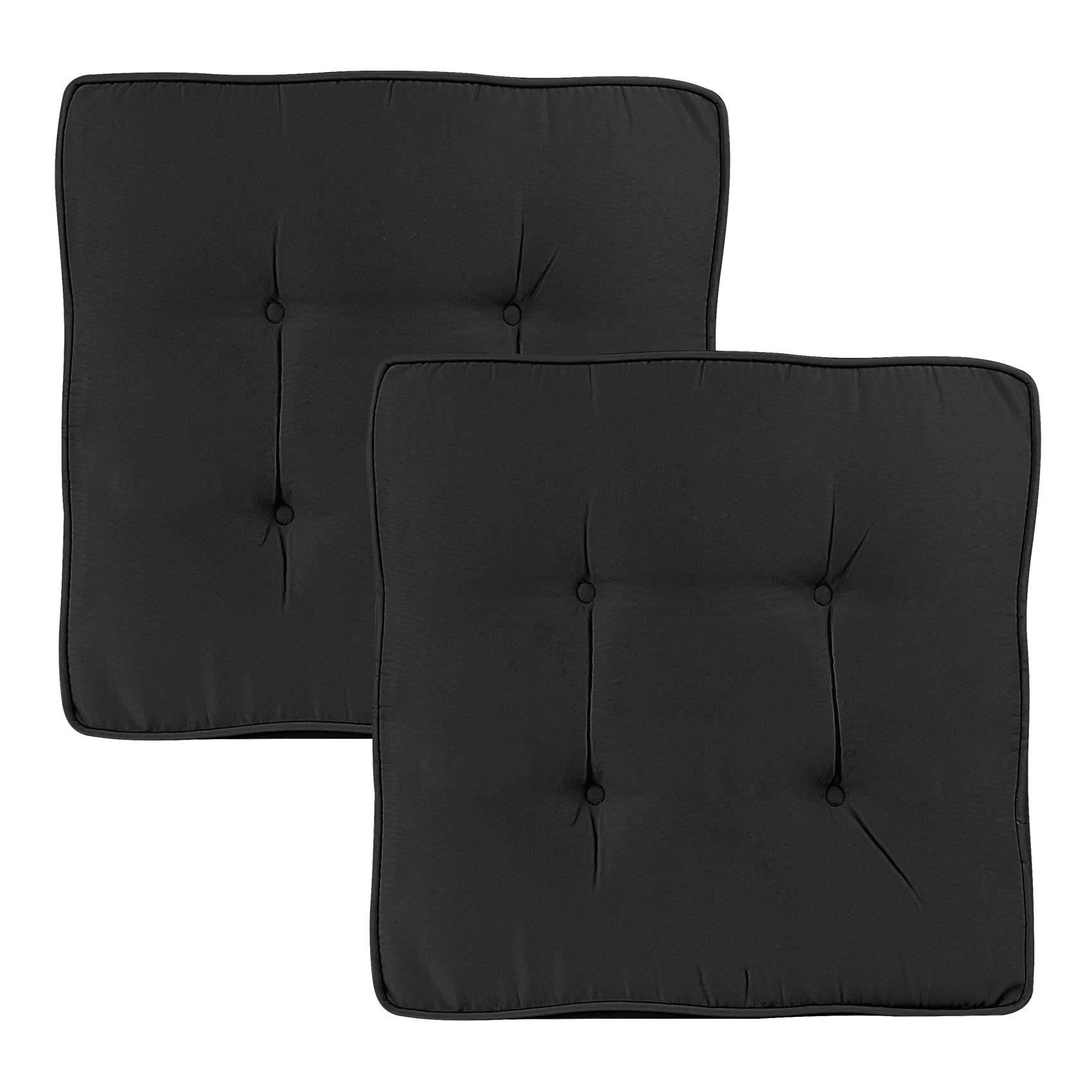 RACE LEAF Garden Chair Cushions,Chair Pads,Seat Pads for Dining Chairs,Cover Indoor Outdoor Seat Pad Cushions,for Your Living Room, Patio,Car,And More (square Pack of 2,black)