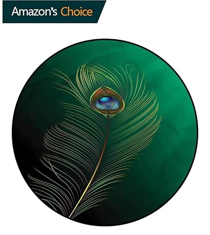 Amazon Com Rugsmat Peacock Non Slip Round Rugs Peacock Bird