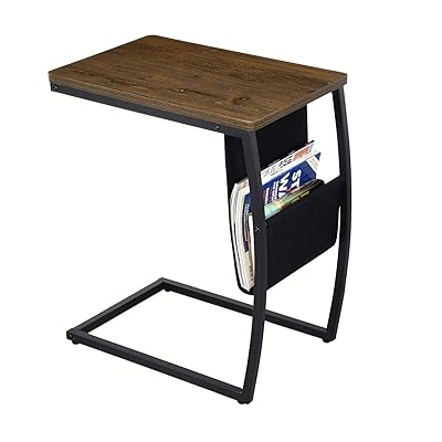 SRIWATANA Sofa Side End Table, Vintage Accent with Storage Bag