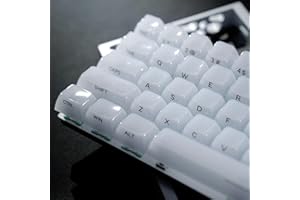 Womier Keyboard Keycaps Jelly - Ceramic Keycaps Style, Clear White Key Cap, Transparent Side Printed Custom 60 65 75 100 Perc