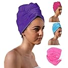 TowelsRus Spa Days Luxury Turban Hair Towel, Purple, Absorbent, Lightweight and Cotton
