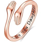 INFUSEU Cute Rose Gold Rings for Women Girls, Love Gifts for Her