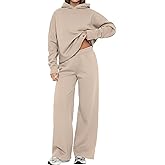 ETCYY NEW Womens 2 Piece Lounge Sets Bow Trim Print Hoodie Set Fall Fashion Oversized Sweatshirts Wide Leg Sweatpants
