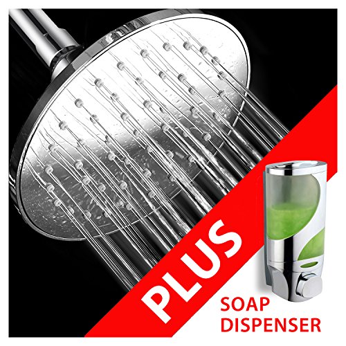 Hydroluxe 6-inch Rainfall Shower Head with Hydro Blast Technology for High Power Water Flow Performance PLUS W