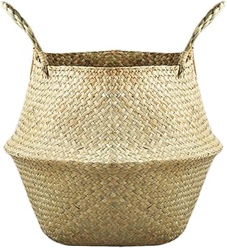 Eiseyen Fischkorb Picknickkorb Spielzeugkasten Kaminkorb Aufbewahrungskorb Aus Seegras Fur Kinderzimmer Badezimmer Gross Klein Rosa Schwarz Weiss Naturlich S Amazon De Baumarkt