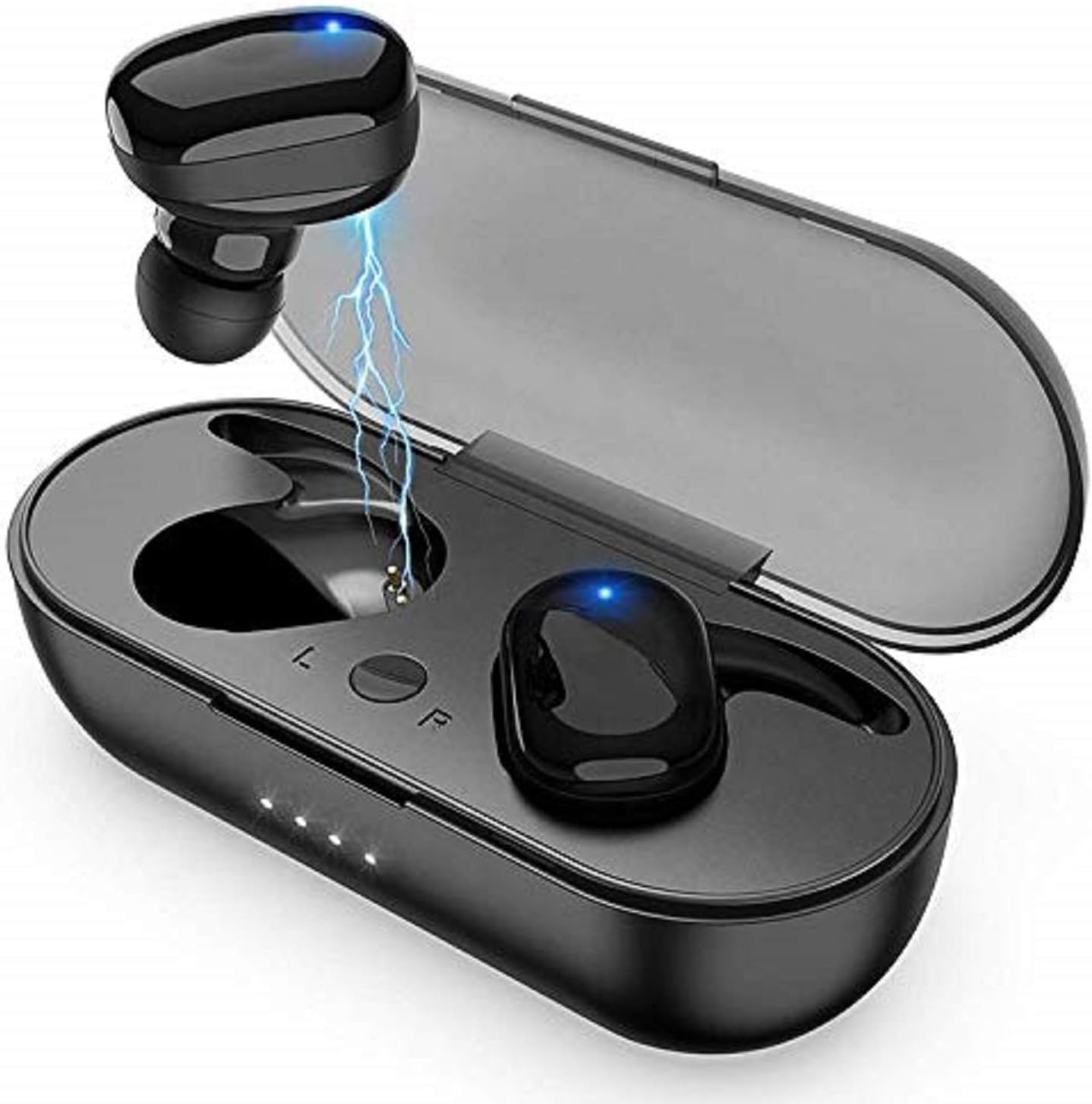 Tuloo Bassbuds in-Ear True Earbuds Wireless Bluetooth Headphones with Mic (Black)