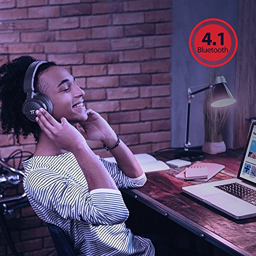 TaoTronics Bluetooth Headphones with 50mm Large-Aperture Drivers, Deep Bass, Memory Foam Ear Pad Wireless Headphones, 25 Hour Playtime (Certified Refurbished)