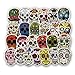 Halloween Skull Stickers Pack (60pcs) Laptop Skull Decals Dia de Los Muertos Mexican Day of The Dead Sticker Bomb Water Bottle Luggage Bike Computer Skateboard Vinyl Decal Pack