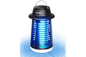 HOOMESUN Bug Zapper Outdoor, 4200V High Powered Electric Mosquito Zapper Fly Killer, 15W UVA Mosquito Lamp Bulb, Flying Insects Zapper Indoor, Trap Killer for Home, Kitchen, Backyard