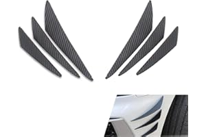 ZBGUN 6 PCS Universal Car Spoiler Canards Kit, Environmentally Friendly Material Front Bumper Lip Splitter, Anti Collision Strip Decoration Accessories, for Most Cars (Carbon Fiber Black)