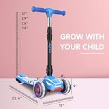 LOL-FUN 3 Wheel Kids Scooter Foldable Lean-to-Steer LED Wheels 3-8 Years view 4