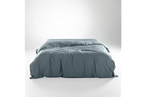 Olive + Crate Eucalyptus Cooling Duvet Cover Queen Size, Certified Tencel Lyocell Fiber from Austria for Quilt, Silky Soft Modal Fiber - Better Than Silk & Cotton, Basalt Blue (90" x 88")