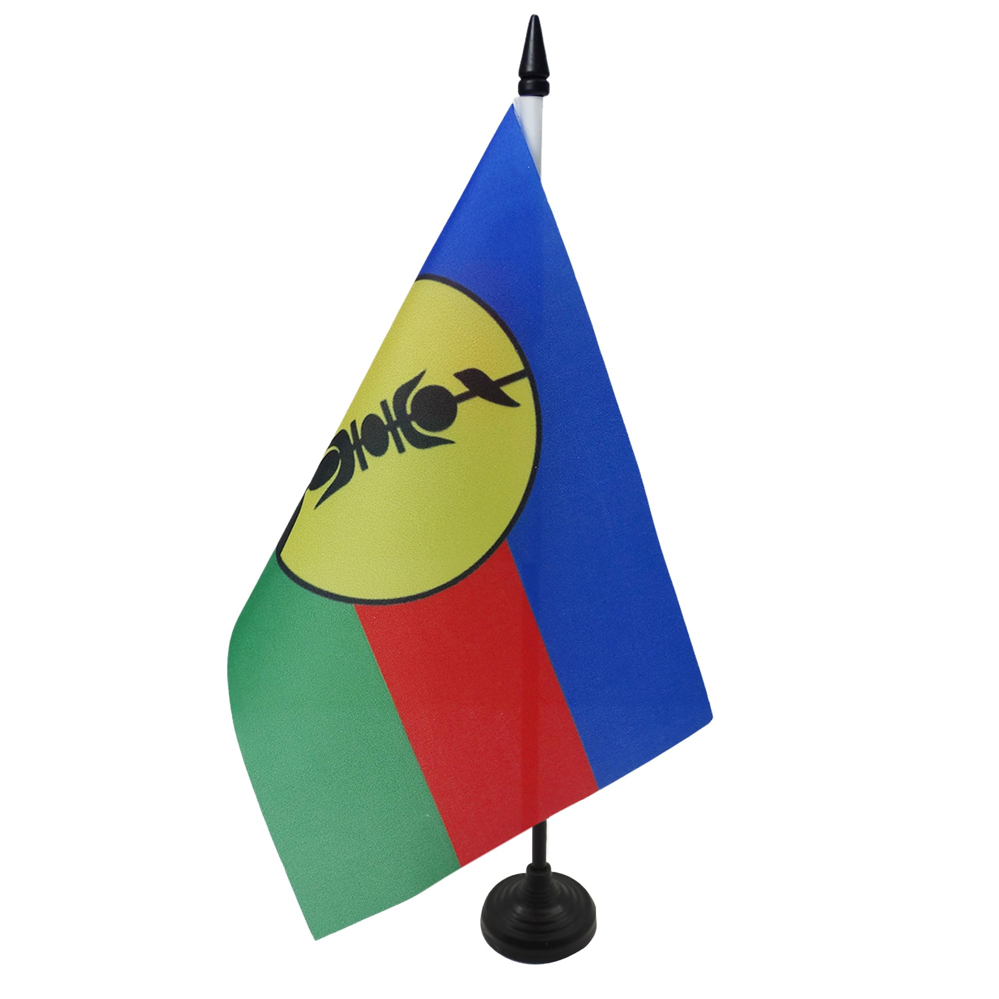 AZ FLAG New Caledonia Table Flag 5'' x 8'' - New Caledonian Office Decoration 100% Polyester 21 x 14 cm - Mini Desk Flag with Pole and Black Plastic Base — image 1