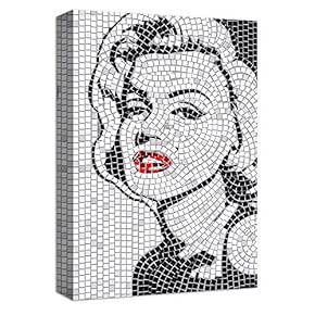 Canvas Wall Art Abstract Mosaic Collage Painting Artwork for Home Prints Framed - 12x18 inches