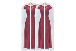 MuChoney Garment Bag 2 Pieces Evening Dress Garment Cover Suit Cover - Long Term Storage Of Jacket Coat Clothes Suit Protecti